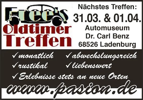 Bild: Oldtimertreffen am Automuseum Dr. Carl Benz - 31. März & 1. April 2012 jeweils ab 14 Uhr