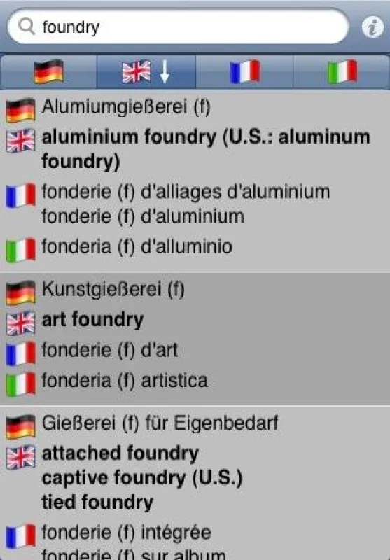 Giesserei-Fachwörterbuch jetzt auch als iPhone-App