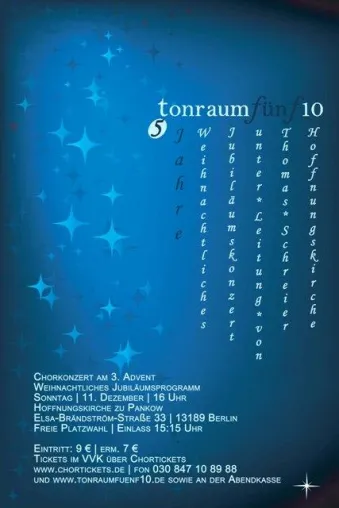 Bild: Fünf Jahre tonraumfünf10 - Weihnachtliches Jubiläumskonzert