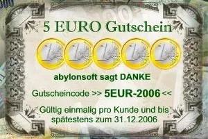 Bild: Fünf Jahre „abylonsoft“ - Fünf Euro Gutschein für jeden Softwarekauf