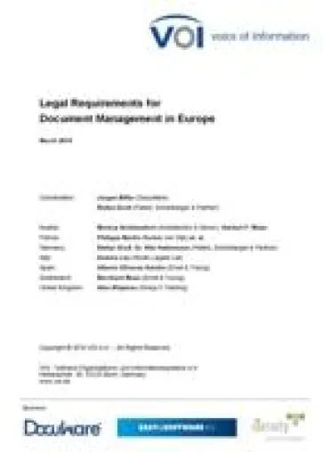 VOI fasst rechtliche Anforderungen an Dokumentenmanagement in Europa zusammen Bild: VOI fasst rechtliche Anforderungen an Dokumentenmanagement in Europa zusammen