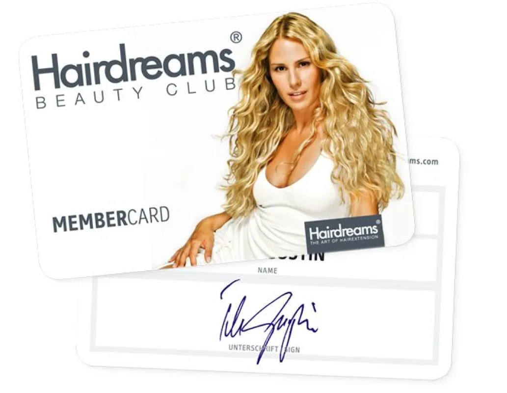 Die Eintrittskarte in die Welt der schönen Haare. Hairdreams® BEAUTY CLUB Mitglieder kommen damit in den Genuss von vielen Vorteilen wie Treueprämien und speziellen Serviceleistungen im Salon.