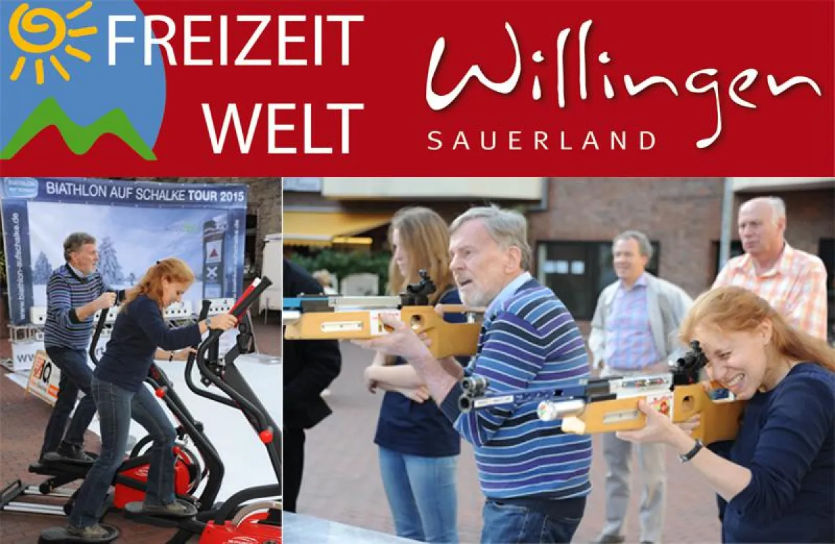 Vater und Tochter bei der Biathlon auf Schalke Tour 2015