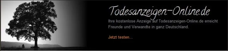 Bild: Kostenlose Todesanzeige im Internet schalten