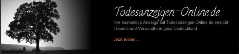 Bild: Kostenlose Todesanzeige im Internet schalten