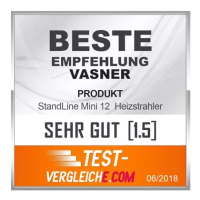 Bild: VASNER gewinnt Heizstrahler Test 2018 » Platz 1 und 2 gehen an den beliebten Infrarotstrahler Hersteller