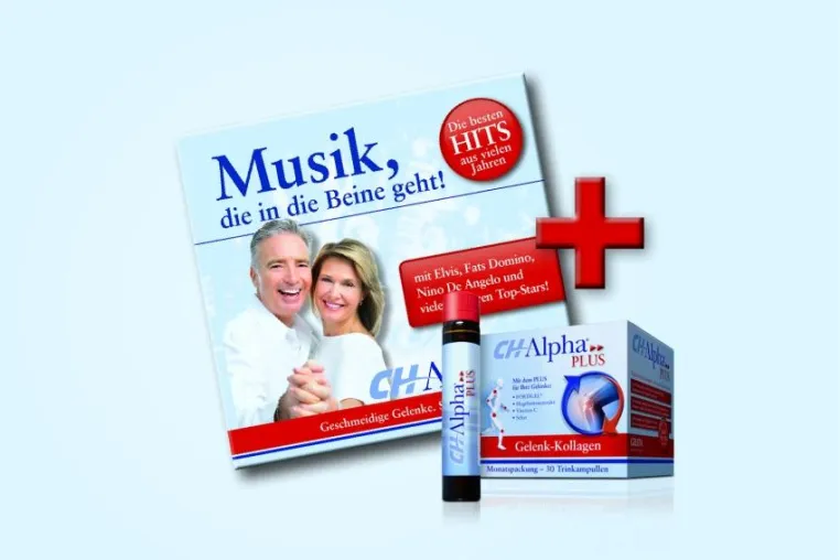 Bild: Unter dem Motto „Musik, die in die Beine geht“ startet CH-Alpha in der Apotheke eine Aktion in den Herbst