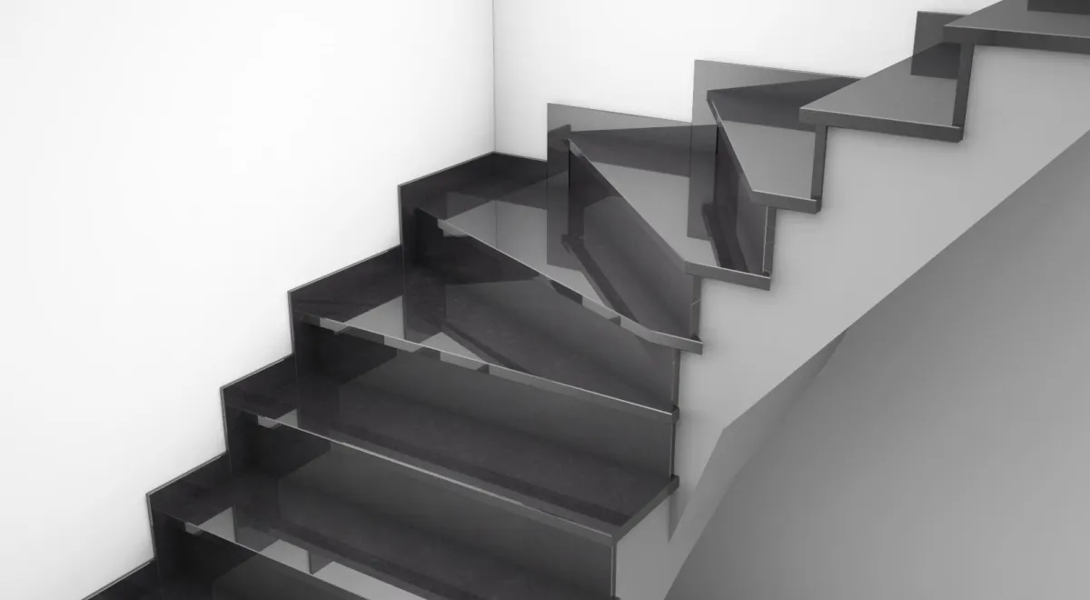 Treppe Nero Assoluto Z poliert