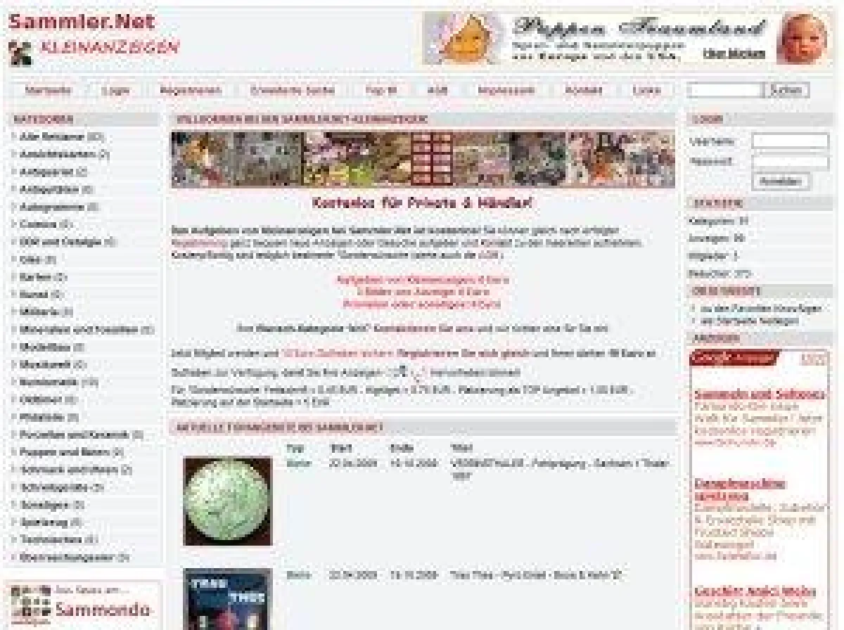 Kostenlose Kleinanzeigen für Sammler