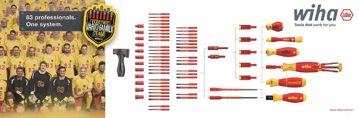 Mit dem neuen Wiha Kader lassen sich je nach Schraubfall unterschiedliche Spielzüge zusammenstellen.