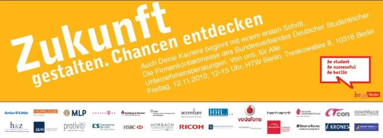 Bild: Studenten und Unternehmen begegnen sich in Berlin. Der BDSU Herbstkongress 2010