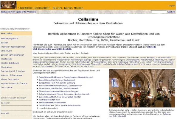 Bild: Cellarium Web - Klosterladen: stärkster Verbraucherschutz implementiert