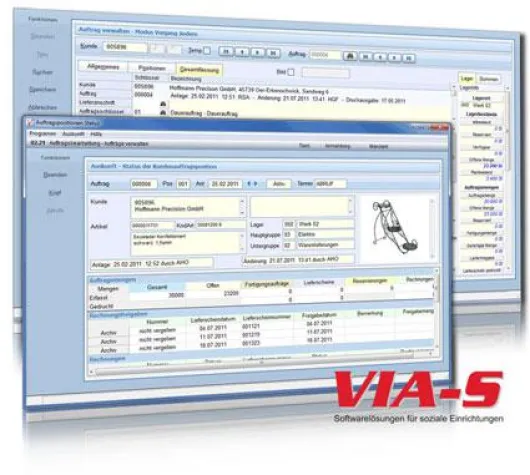 Bild: Rundum flexibel mit der VIA-S® Auftragsbearbeitung und Materialwirtschaft