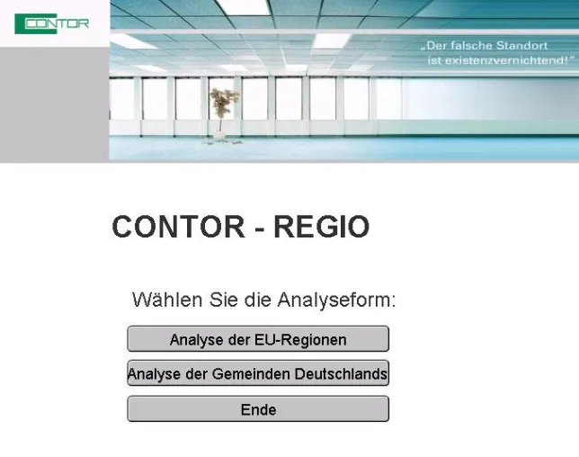 Bild: Noch 5 Wochen bis zum Start von CONTOR-REGIO - Standortanalysen online in wenigen Schritten