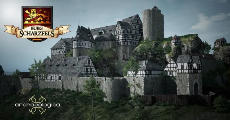 Digitale archäologische Rekonstruktion – Burg Scharzfels Bild: Digitale archäologische Rekonstruktion – Burg Scharzfels