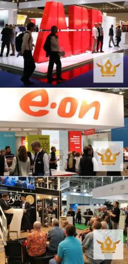 E.ON überzeugt mit klaren Botschaften, ABB mit seinem stimmigen Design und E3DC mit seinen Aktionen.