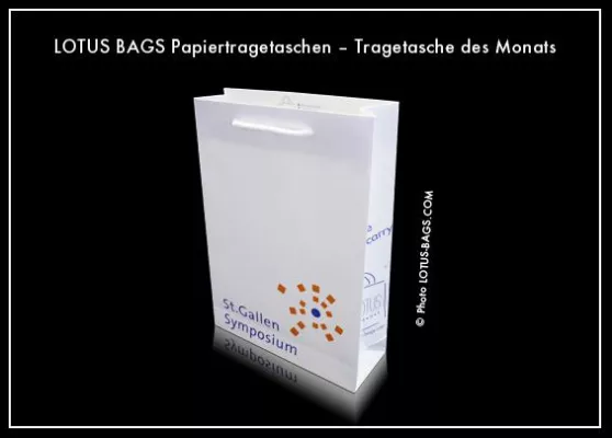 Bild: LOTUS BAGS Papiertragetaschen – Tragetasche des Monats "Universität St. Gallen"