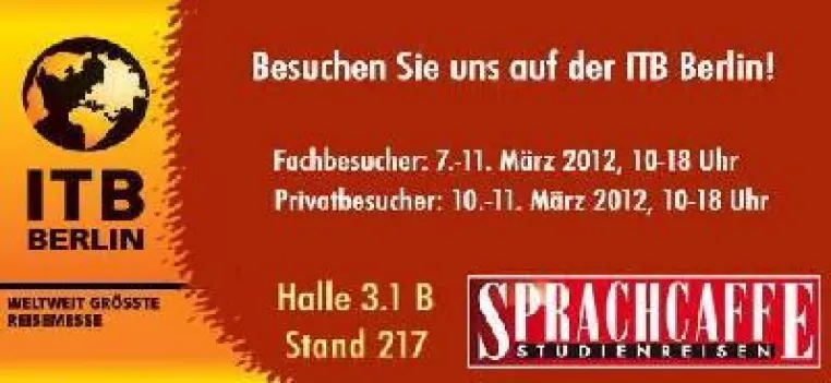 Sprachcaffe stellt auf der ITB aus Bild: Sprachcaffe stellt auf der ITB aus