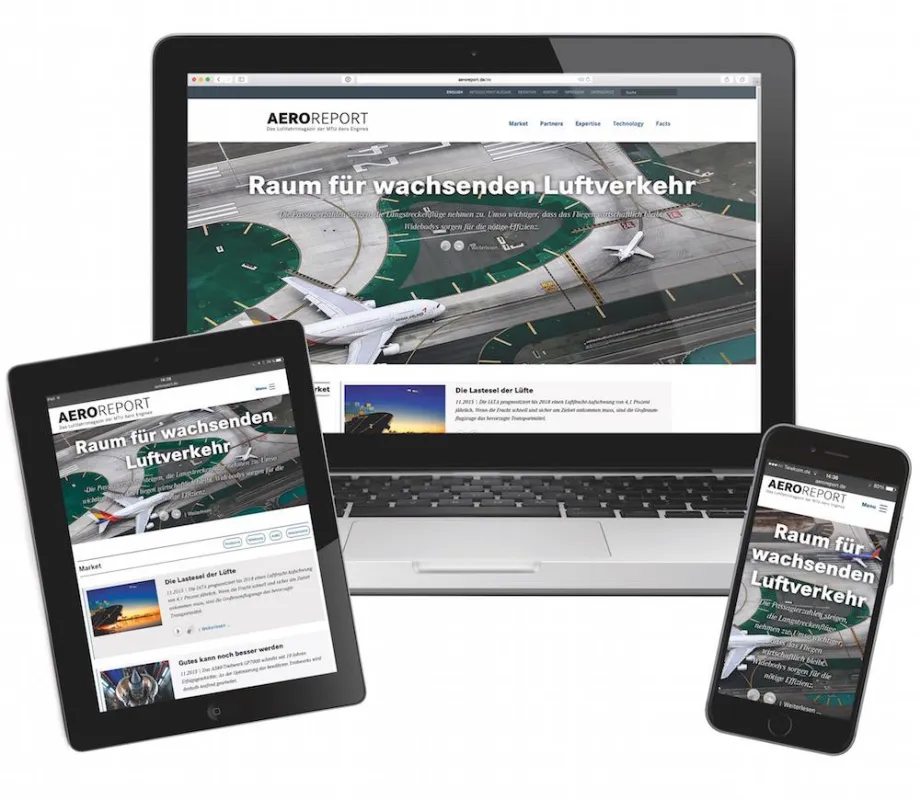 Mit dem Onlinemagazin des AEROREPORT von MTU ist ADVERMAfür den German Brand Award 2016 nominiert.