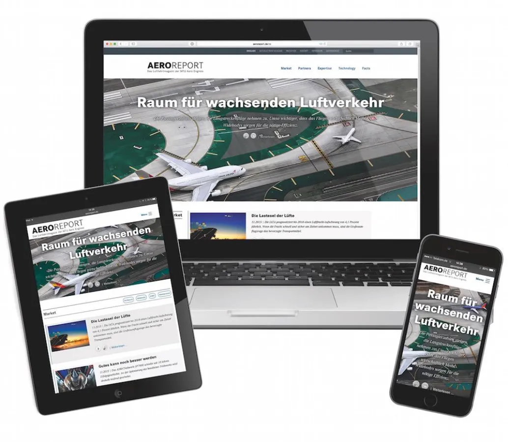 Mit dem Onlinemagazin des AEROREPORT von MTU ist ADVERMAfür den German Brand Award 2016 nominiert.