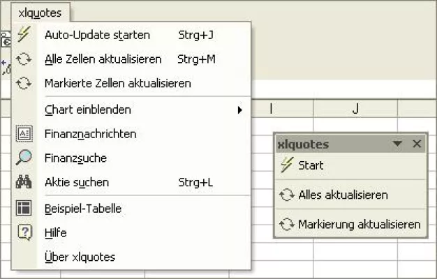 Bild: xlquotes 2.0 ermöglicht Anzeige von Börsenkursen in Microsoft Excel©