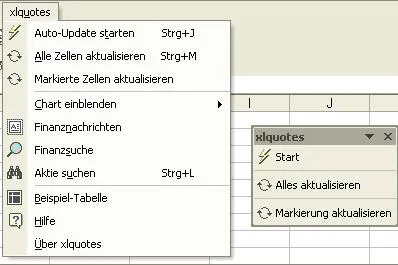 Bild: xlquotes 2.0 ermöglicht Anzeige von Börsenkursen in Microsoft Excel©