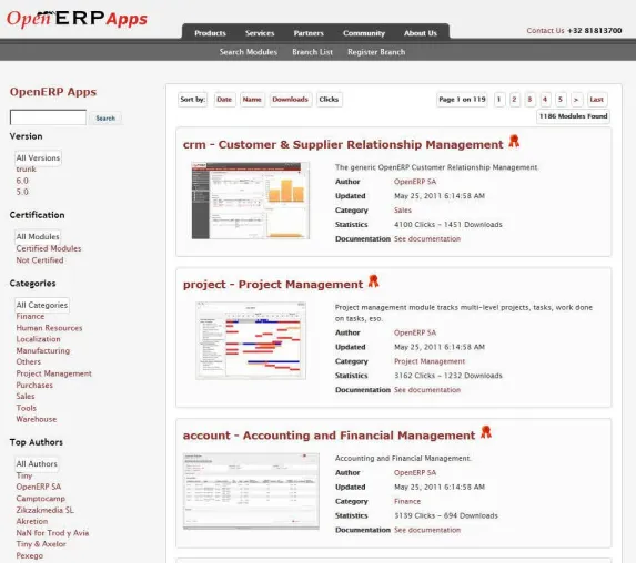 OpenERP - das weltweit am schnellsten wachsende ERP System übersteigt die Grenze von 1000 kostenlosen Modulen Bild: OpenERP - das weltweit am schnellsten wachsende ERP System übersteigt die Grenze von 1000 kostenlosen Modulen