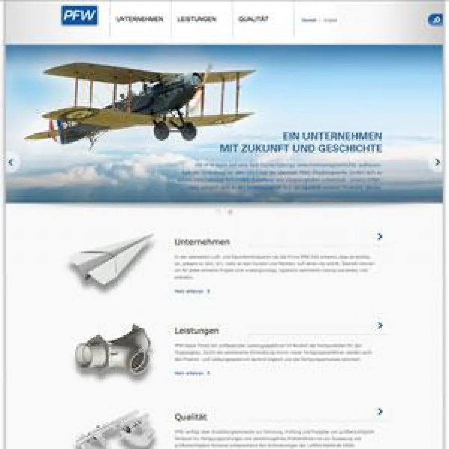 Internetportal PFW Aerospace AG