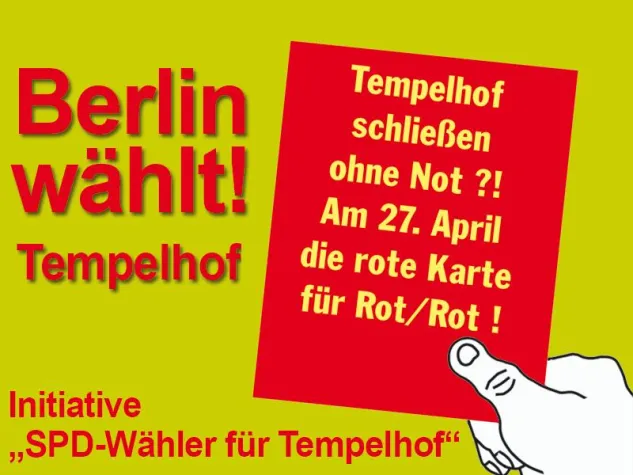 SPD-Wähler für den Flughafen Tempelhof Bild: SPD-Wähler für den Flughafen Tempelhof