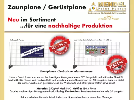 Bild: Zaunplanen / Gerüstplanen aus Wangen