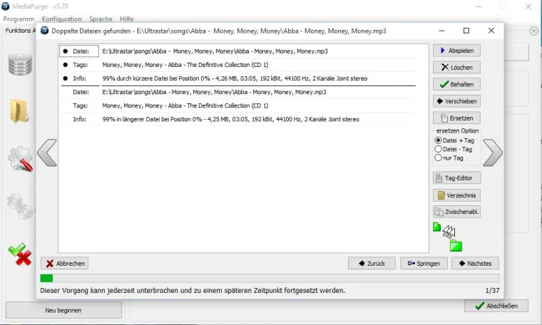 Bild: Mediapurge 5.71 steht zum Download bereit