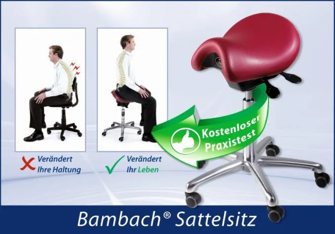 Bild: Der Bambach-Sattelsitz – Schafft Entspannung für Ihren Rücken!
