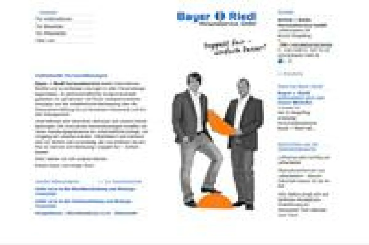 Startseite der neuen Website von Bayer + Riedl