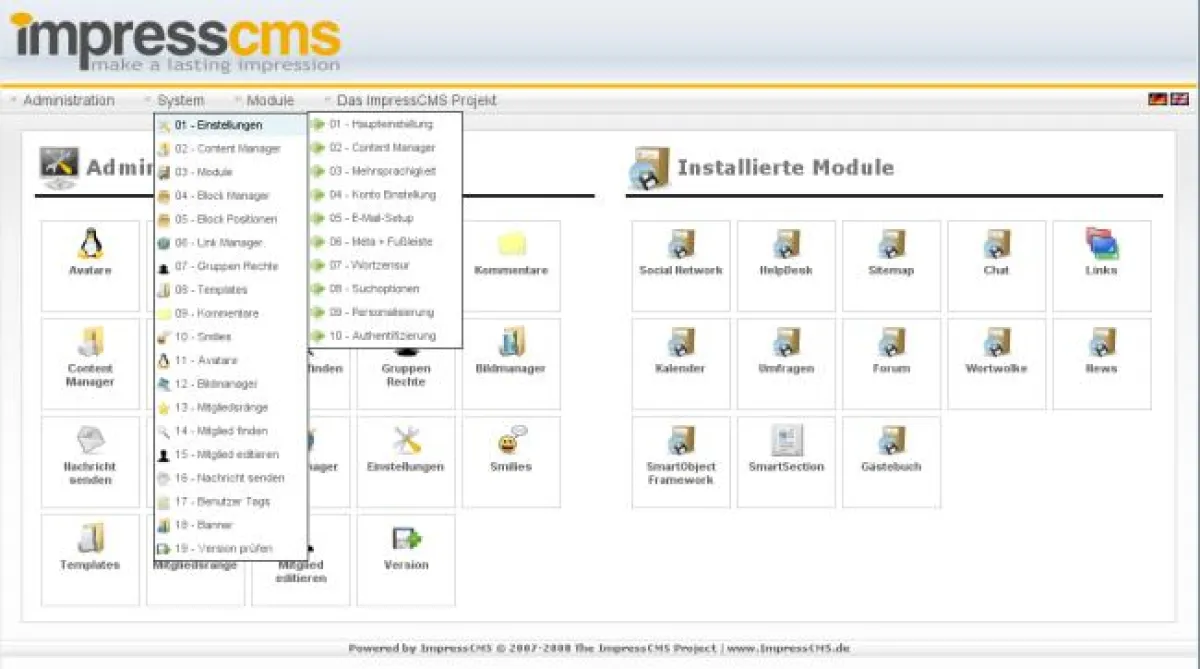 ImpressCMS - Administration