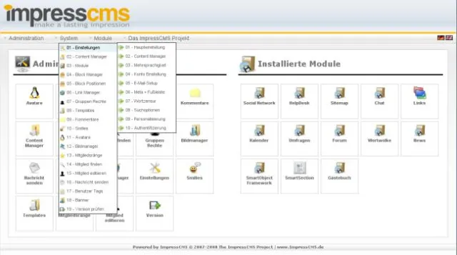 ImpressCMS 1.1 Alpha2 - mit über 125 neue Funktionen Bild: ImpressCMS 1.1 Alpha2 - mit über 125 neue Funktionen