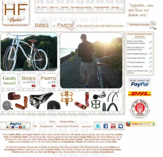 HF Cycles – junge Custom Bike Schmiede launcht neuen Onlineshop Bild: HF Cycles – junge Custom Bike Schmiede launcht neuen Onlineshop