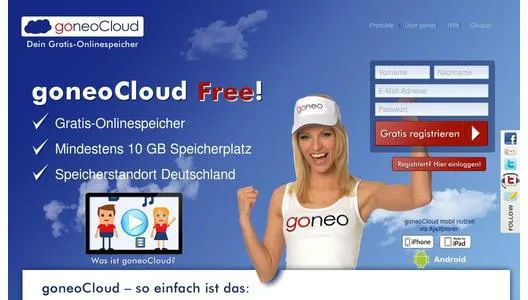 Bild: goneoCloud Free: 10 GB kostenloser Online-Speicher – 5 GB Gratis-Speicher zusätzlich möglich