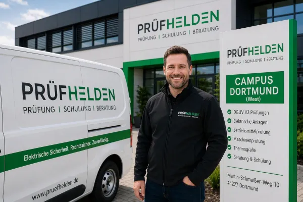 Bild: PRÜFHELDEN eröffnet neuen Standort in Dortmund – Fokus auf DGUV V3 und elektrische Prüfungen für Unternehmen
