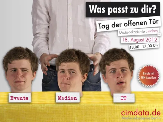 Bild: Zum Ausbildungsstart lädt die cimdata.de Medienakademie Berlin zum Tag der offenen Tür am 18.08.2012 ein.