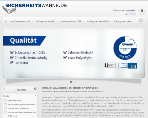 Online-Shop für industrielle Auffangwannen und Sicherheitspaletten gelauncht Bild: Online-Shop für industrielle Auffangwannen und Sicherheitspaletten gelauncht