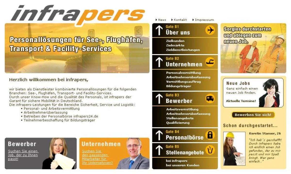 infrapers - Personallösungen für See-, Flughäfen, Tranport & Facility-Services
