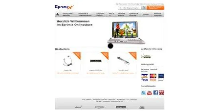 Neuer Online-Shop Eprimix.de Mehr als 90.000 Produkten rund um Unterhaltungselektronik und Technik Bild: Neuer Online-Shop Eprimix.de Mehr als 90.000 Produkten rund um Unterhaltungselektronik und Technik