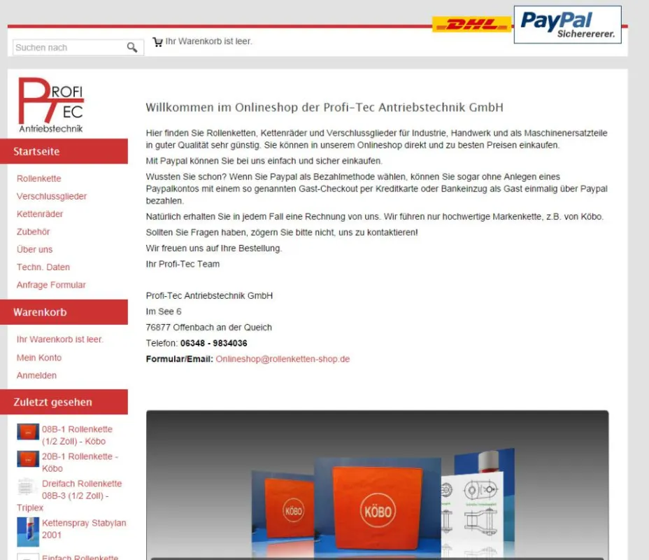 Rollenketten-Shop.de Screenshot