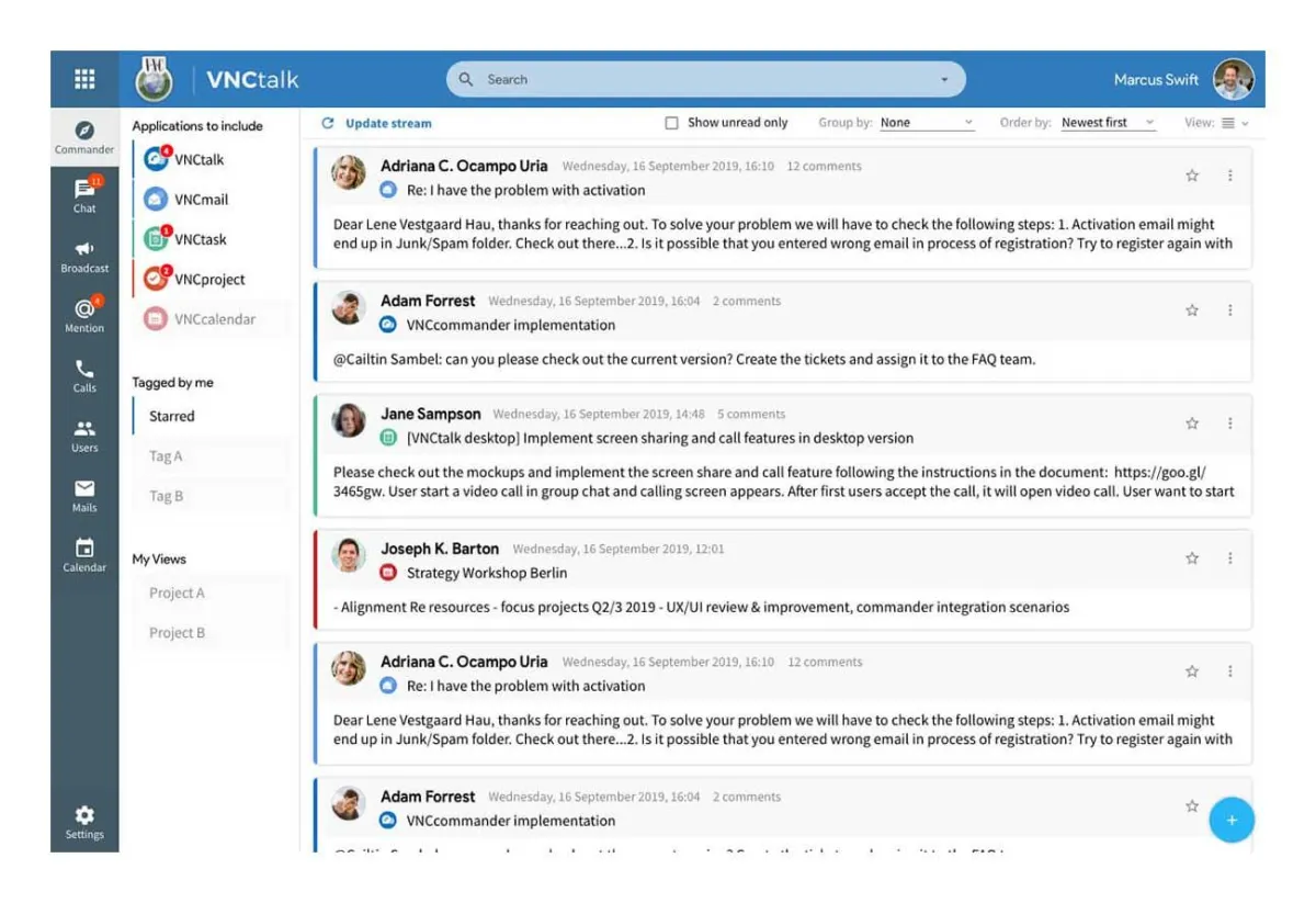Multichannel-Kommunikation ist mit VNCtalk kein Problem. (Quelle: VNC)