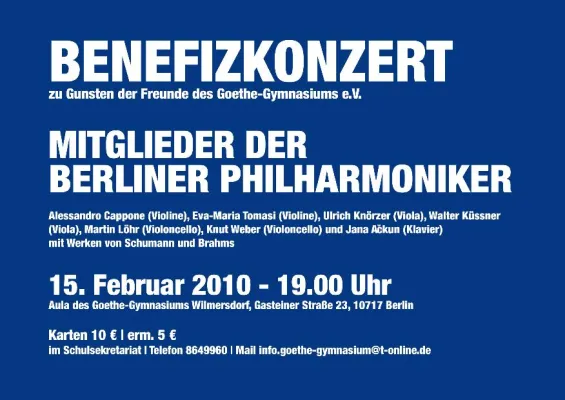 Bild: BENEFIZKONZERT von Mitgliedern der Berliner Philharmoniker