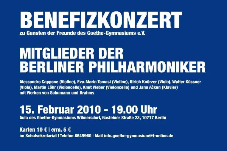 Bild: BENEFIZKONZERT von Mitgliedern der Berliner Philharmoniker