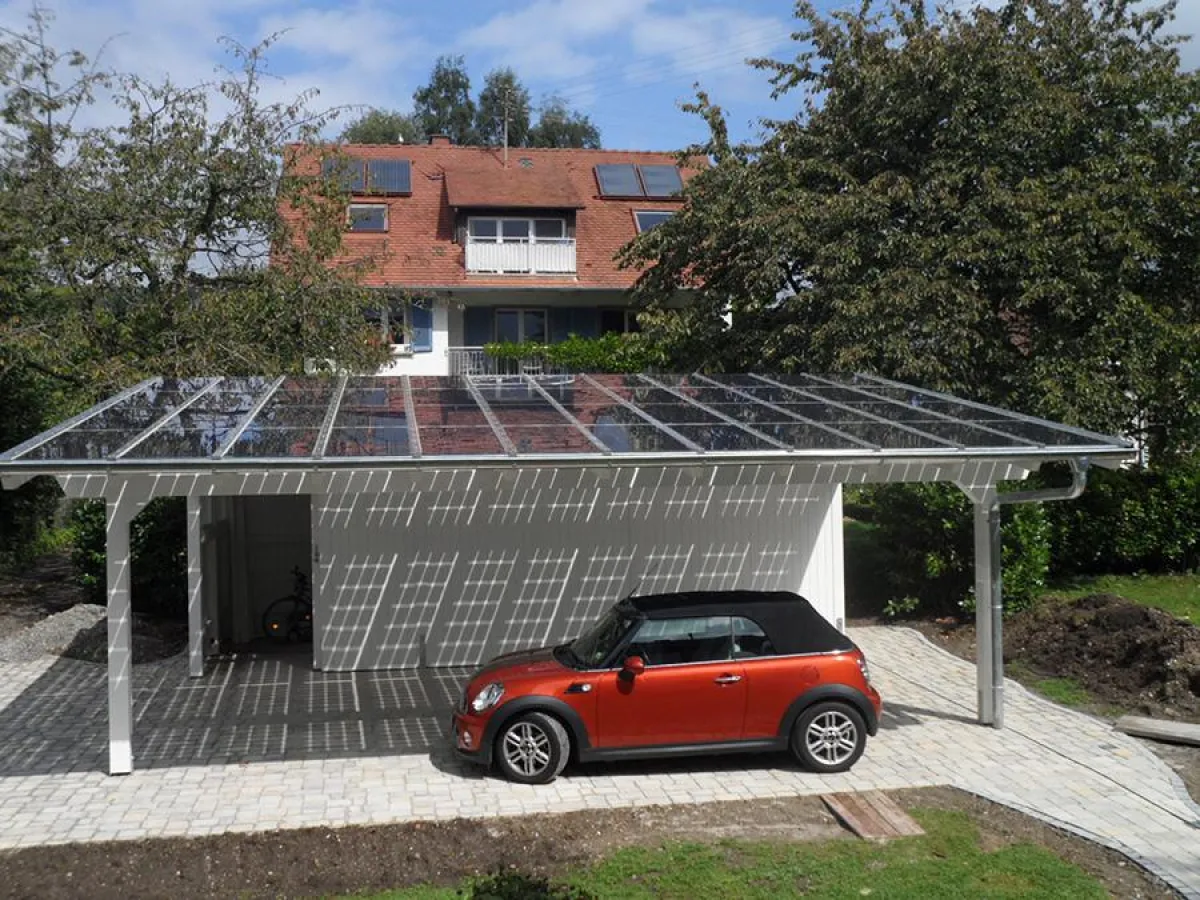 Carport, die Ladestation für das Elektroauto