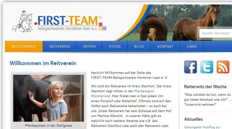 Bild: FIRST-TEAM Reitsportverein hat neue Website