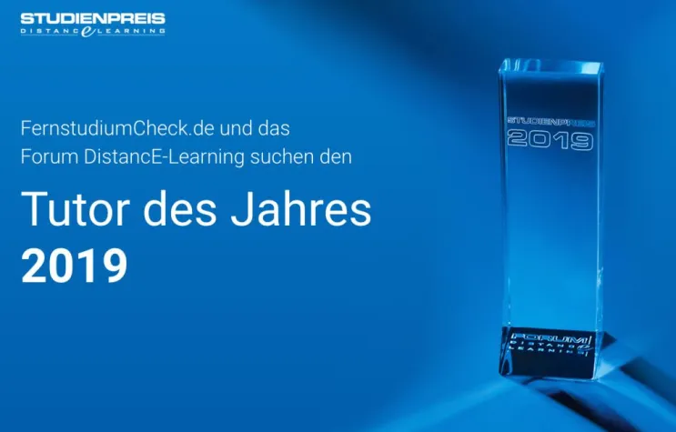 Bild: FernstudiumCheck.de und Forum DistancE-Learning suchen den Tutor des Jahres 2019