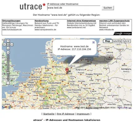 Bild: utrace ortet 1,8 Mio. IP-Adressen